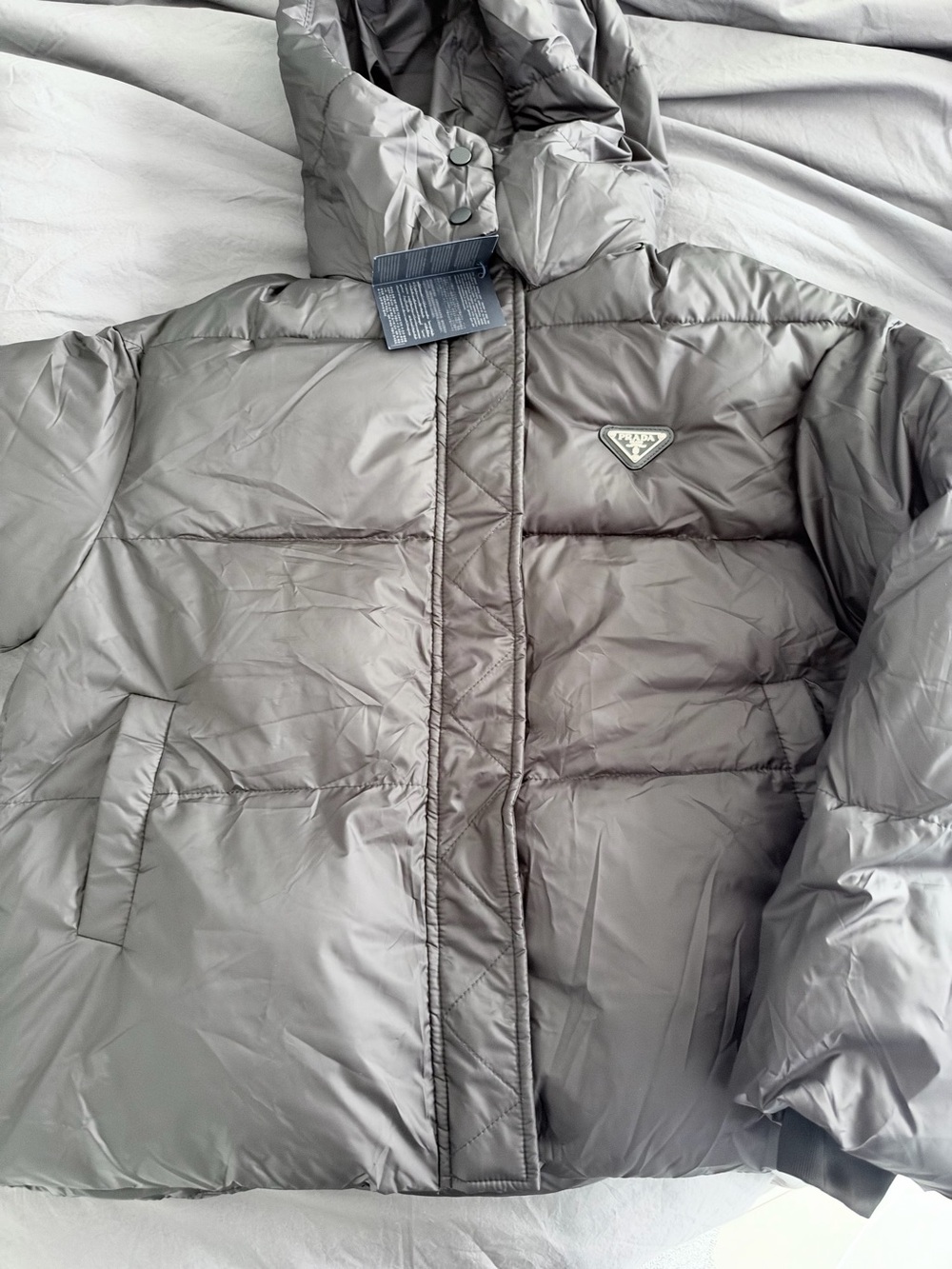 Prada black Hooded Quilted Puffer Jacket - Picture 3 of 12